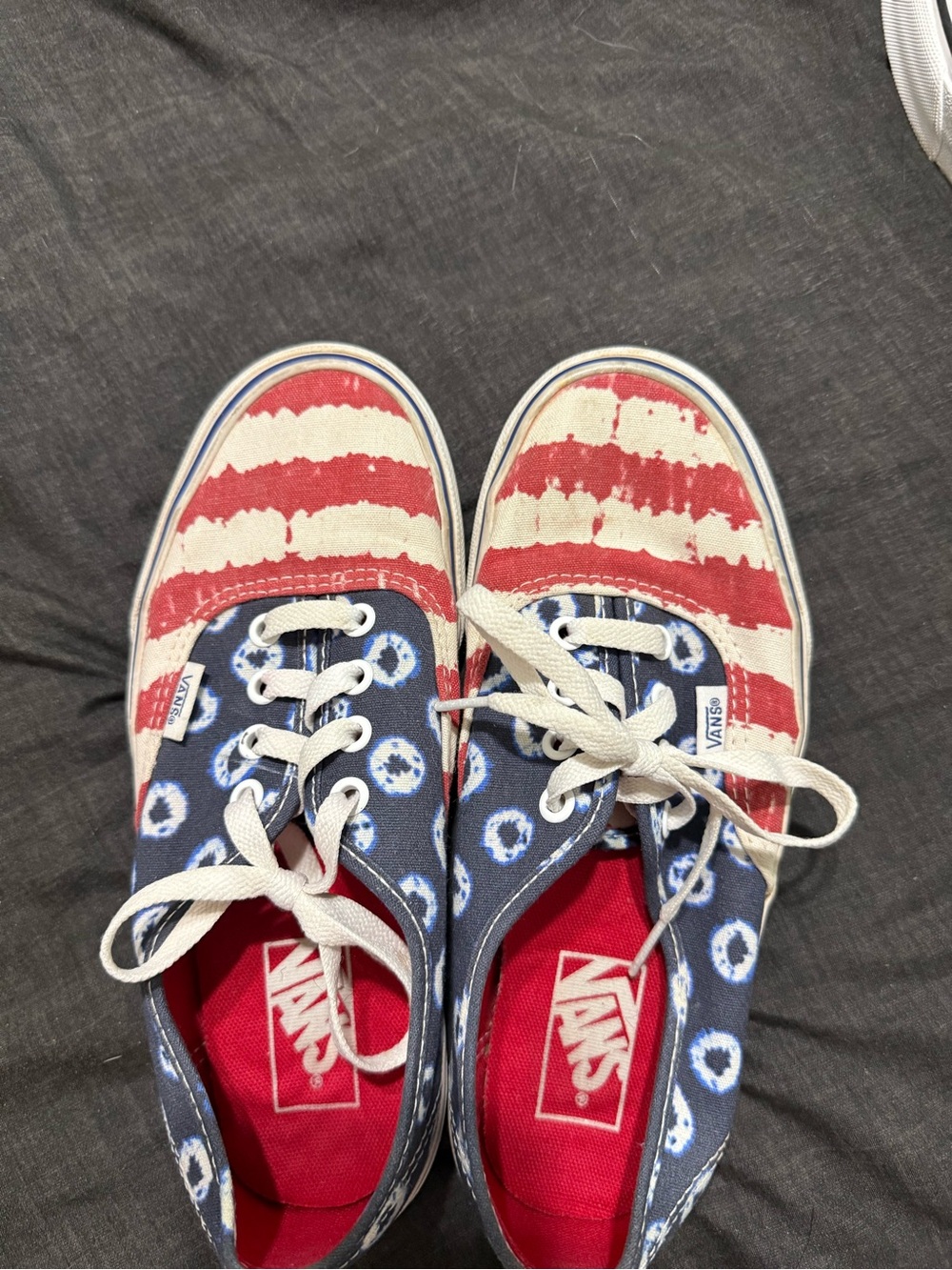 Vans womens Navy & Red Tie-Dye Low-Top Sneakers